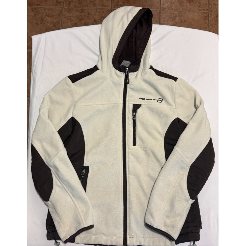 Free Country Ladies Jacket - Size M - White/Brown- Very Good Condition!  - Poly